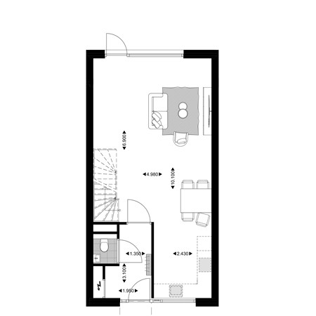 Floorplan - Rozenstraat Bouwnummer F.005, 5014 AJ Tilburg